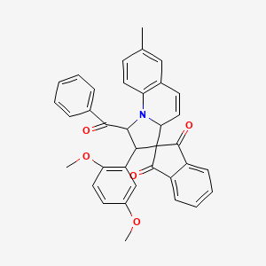 2'-(2,5-dimethoxyphenyl)-7'-methyl-1'-(phenylcarbonyl)-1',2'-dihydro-3a'H-spiro[indene-2,3'-pyrrolo[1,2-a]quinoline]-1,3-dione