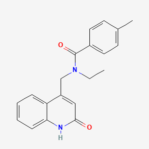 N-ethyl-4-methyl-N-[(2-oxo-1H-quinolin-4-yl)methyl]benzamide