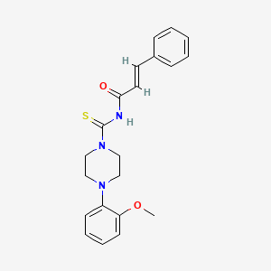 (E)-N-[4-(2-methoxyphenyl)piperazine-1-carbothioyl]-3-phenylprop-2-enamide