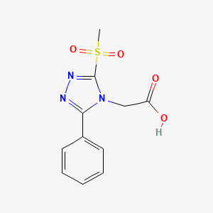molecular formula C11H11N3O4S B1416506 2-(5-甲磺酰基-3-苯基-[1,2,4]三唑-4-基)-乙酸 CAS No. 892874-30-5