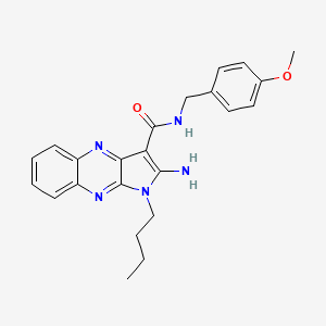 2-amino-1-butyl-N-[(4-methoxyphenyl)methyl]pyrrolo[3,2-b]quinoxaline-3-carboxamide