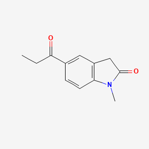 molecular formula C12H13NO2 B1416521 1-methyl-5-propanoyl-2,3-dihydro-1H-indol-2-one CAS No. 1147762-58-0