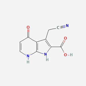 1H-Pyrrolo[2,3-b]pyridine-2-carboxylic acid, 3-(cyanomethyl)-4-hydroxy-