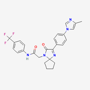 2-[2-[4-(4-methylimidazol-1-yl)phenyl]-3-oxo-1,4-diazaspiro[4.4]non-1-en-4-yl]-N-[4-(trifluoromethyl)phenyl]acetamide