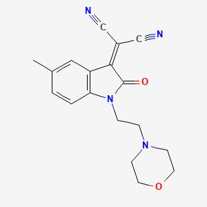 2-[5-Methyl-1-(2-morpholin-4-ylethyl)-2-oxoindol-3-ylidene]propanedinitrile