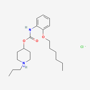 Carbamic acid, (2-(hexyloxy)phenyl)-, 1-propyl-4-piperidinyl ester, monohydrochloride