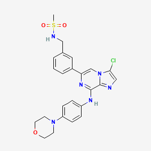 molecular formula C24H25ClN6O3S B14165564 N-(3-{3-chloro-8-[(4-morpholin-4-ylphenyl)amino]imidazo[1,2-a]pyrazin-6-yl}benzyl)methanesulfonamide 