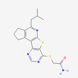 2-(4-Isobutyl-2,3-dihydro-1H-6-thia-5,8,10-triaza-cyclopenta[c]fluoren-7-ylsulfanyl)-acetamide