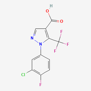 molecular formula C11H5ClF4N2O2 B14165605 1-(3-Chloro-4-fluorophenyl)-5-(trifluoromethyl)-1H-pyrazole-4-carboxylic acid CAS No. 1020237-75-5