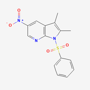 1H-Pyrrolo[2,3-b]pyridine, 2,3-dimethyl-5-nitro-1-(phenylsulfonyl)-