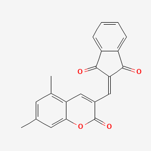 molecular formula C21H14O4 B1416568 2-[(5,7-二甲基-2-氧代-2H-色满-3-基)亚甲基]-1H-茚满-1,3(2H)-二酮 CAS No. 1020252-45-2