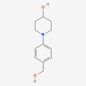 molecular formula C12H17NO2 B1416569 1-(4-羟甲基苯基)哌啶-4-醇 CAS No. 914349-20-5
