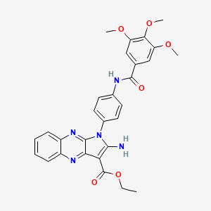 Ethyl 2-amino-1-[4-[(3,4,5-trimethoxybenzoyl)amino]phenyl]pyrrolo[3,2-b]quinoxaline-3-carboxylate