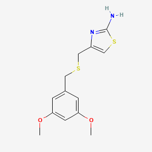 molecular formula C13H16N2O2S2 B1416581 4-{[(3,5-二甲氧基苄基)硫代]甲基}-1,3-噻唑-2-胺 CAS No. 1019111-59-1