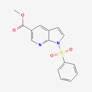 molecular formula C15H12N2O4S B1416603 1-(苯磺酰基)-1H-吡咯并[2,3-b]吡啶-5-甲酸甲酯 CAS No. 1083181-12-7