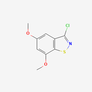 molecular formula C9H8ClNO2S B1416605 3-氯-5,7-二甲氧基苯并[d]异噻唑 CAS No. 1184915-20-5
