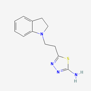 molecular formula C12H14N4S B1416614 5-[2-(2,3-二氢-1H-吲哚-1-基)乙基]-1,3,4-噻二唑-2-胺 CAS No. 1019111-89-7