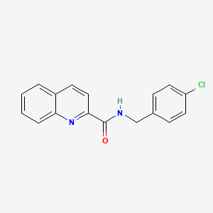 N-[(4-chlorophenyl)methyl]quinoline-2-carboxamide