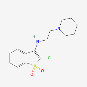 molecular formula C15H19ClN2O2S B14166234 2-chloro-1,1-dioxo-N-(2-piperidin-1-ylethyl)-1-benzothiophen-3-amine CAS No. 66729-75-7