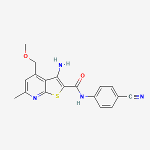 3-amino-N-(4-cyanophenyl)-4-(methoxymethyl)-6-methylthieno[2,3-b]pyridine-2-carboxamide