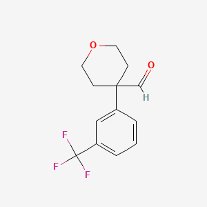 molecular formula C13H13F3O2 B1416626 4-[3-(Trifluoromethyl)phenyl]tetrahydropyran-4-carboxaldehyde CAS No. 902836-56-0