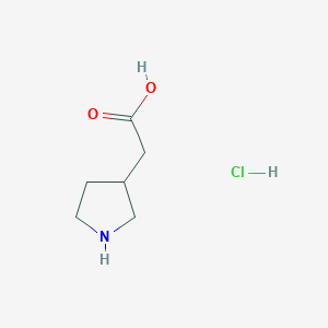 molecular formula C6H12ClNO2 B1416629 2-(Pyrrolidin-3-yl)acetic acid hydrochloride CAS No. 80616-50-8