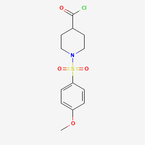 molecular formula C13H16ClNO4S B1416638 1-[(4-甲氧基苯基)磺酰基]哌啶-4-羰基氯 CAS No. 941867-62-5