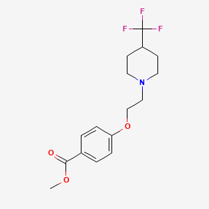 molecular formula C16H20F3NO3 B1416641 Methyl 4-{2-[4-(trifluoromethyl)piperidino]ethoxy}benzenecarboxylate CAS No. 1000339-87-6