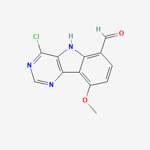 4-chloro-9-methoxy-5H-pyrimido[5,4-b]indole-6-carbaldehyde