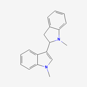 molecular formula C18H18N2 B14166459 1,1'-Dimethyl-2,3-dihydro-1h,1'h-2,3'-biindole CAS No. 6637-11-2