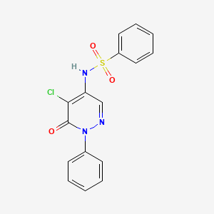 molecular formula C16H12ClN3O3S B14166468 N-(5-chloro-6-oxo-1-phenylpyridazin-4-yl)benzenesulfonamide CAS No. 499231-83-3