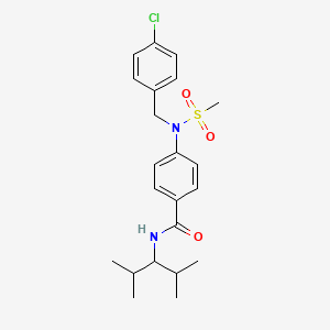 molecular formula C22H29ClN2O3S B14166477 4-[(4-chlorophenyl)methyl-methylsulfonylamino]-N-(2,4-dimethylpentan-3-yl)benzamide CAS No. 6168-27-0