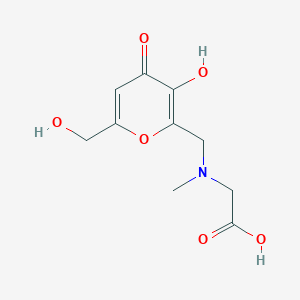 molecular formula C10H13NO6 B14166537 n-{[3-Hydroxy-6-(hydroxymethyl)-4-oxo-4h-pyran-2-yl]methyl}-n-methylglycine CAS No. 91179-44-1