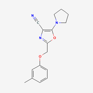 2-[(3-Methylphenoxy)methyl]-5-pyrrolidin-1-yl-1,3-oxazole-4-carbonitrile