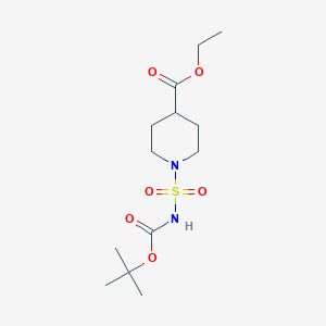 molecular formula C13H24N2O6S B1416659 Ethyl 1-(N-(tert-butoxycarbonyl)sulfamoyl)piperidine-4-carboxylate CAS No. 1000018-25-6