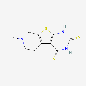 molecular formula C10H11N3S3 B14166600 11-methyl-8-thia-4,6,11-triazatricyclo[7.4.0.02,7]trideca-1(9),2(7)-diene-3,5-dithione CAS No. 37471-08-2