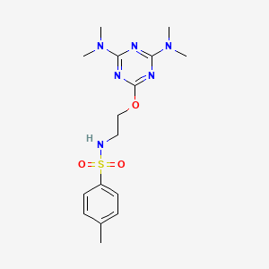 molecular formula C16H24N6O3S B14166607 N-[2-[[4,6-bis(dimethylamino)-1,3,5-triazin-2-yl]oxy]ethyl]-4-methylbenzenesulfonamide CAS No. 123708-64-5