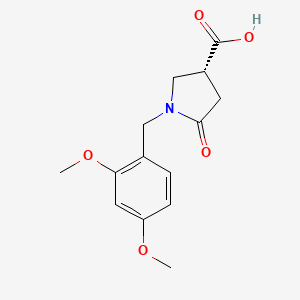 B1416662 (3R)-1-[(2,4-dimethoxyphenyl)methyl]-5-oxopyrrolidine-3-carboxylic acid CAS No. 1629681-80-6