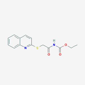 molecular formula C14H14N2O3S B14166632 ethyl N-(2-quinolin-2-ylsulfanylacetyl)carbamate CAS No. 735292-22-5