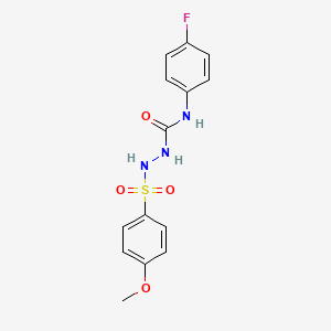 molecular formula C14H14FN3O4S B14166662 1-(4-Fluorophenyl)-3-[(4-methoxyphenyl)sulfonylamino]urea CAS No. 377761-33-6