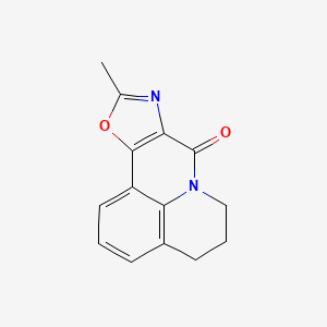 10-Methyl-5,6-dihydro-4H,8H-[1,3]oxazolo[4,5-c]pyrido[3,2,1-ij]quinolin-8-one