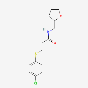 molecular formula C14H18ClNO2S B14166698 3-[(4-chlorophenyl)sulfanyl]-N-(tetrahydrofuran-2-ylmethyl)propanamide CAS No. 6167-71-1