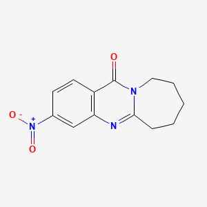 molecular formula C13H13N3O3 B14166706 3-nitro-7,8,9,10-tetrahydroazepino[2,1-b]quinazolin-12(6H)-one CAS No. 61938-72-5