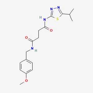 N-[(4-methoxyphenyl)methyl]-N'-(5-propan-2-yl-1,3,4-thiadiazol-2-yl)butanediamide