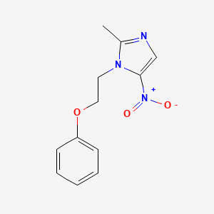 molecular formula C12H13N3O3 B14166823 Imidazole, 2-methyl-5-nitro-1-(phenoxyethyl)- CAS No. 16156-92-6