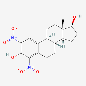 molecular formula C18H22N2O6 B14166858 (8R,9S,13S,14S,17S)-13-methyl-2,4-dinitro-6,7,8,9,11,12,14,15,16,17-decahydrocyclopenta[a]phenanthrene-3,17-diol CAS No. 20823-11-4