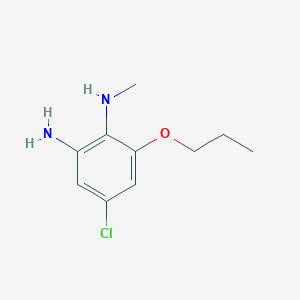 molecular formula C10H15ClN2O B1416690 4-chloro-N1-methyl-6-propoxybenzene-1,2-diamine CAS No. 1184918-82-8
