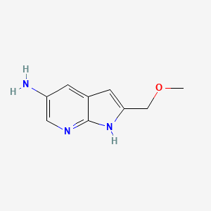 molecular formula C9H11N3O B14167003 1H-Pyrrolo[2,3-b]pyridin-5-amine, 2-(methoxymethyl)- 