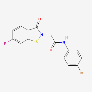 molecular formula C15H10BrFN2O2S B14167022 N-(4-bromophenyl)-2-(6-fluoro-3-oxo-1,2-benzothiazol-2(3H)-yl)acetamide CAS No. 889954-13-6