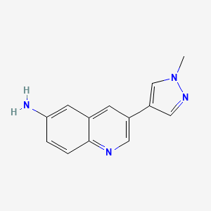 molecular formula C13H12N4 B1416703 3-(1-甲基-1H-吡唑-4-基)喹啉-6-胺 CAS No. 1184919-71-8